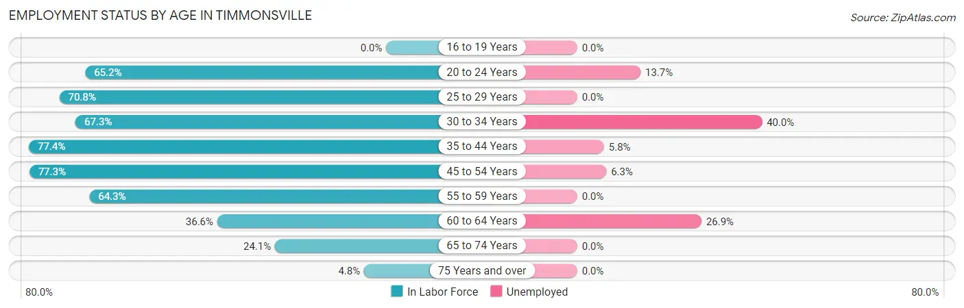 Employment Status by Age in Timmonsville