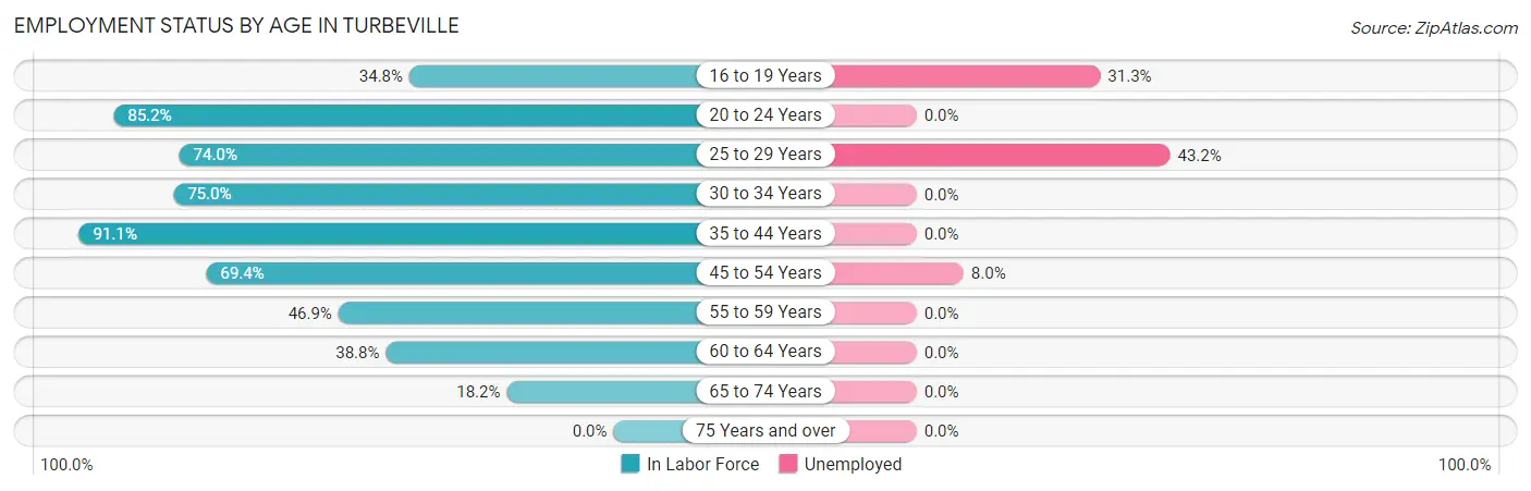 Employment Status by Age in Turbeville