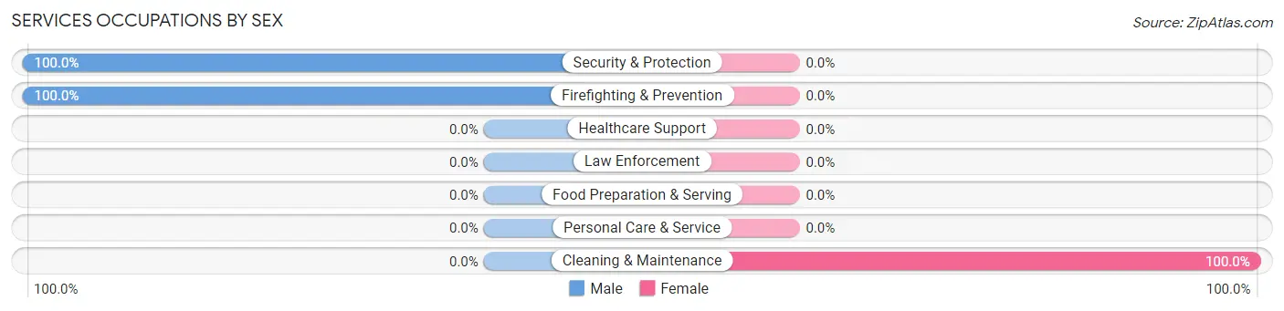 Services Occupations by Sex in Ward