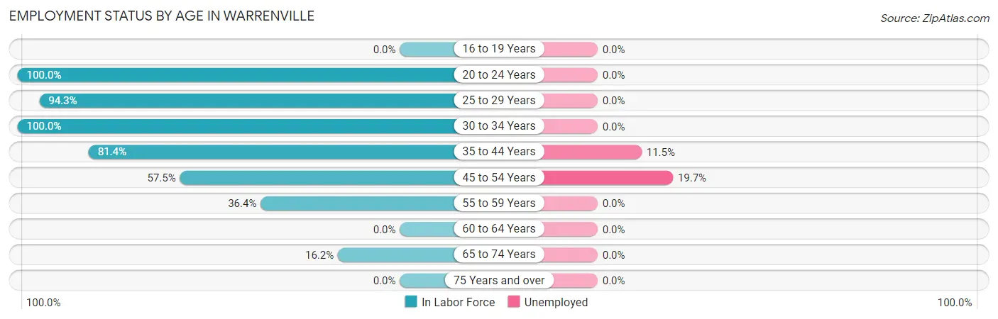 Employment Status by Age in Warrenville