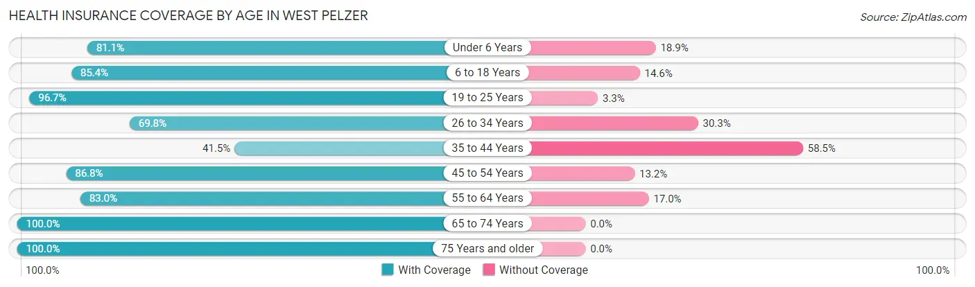 Health Insurance Coverage by Age in West Pelzer