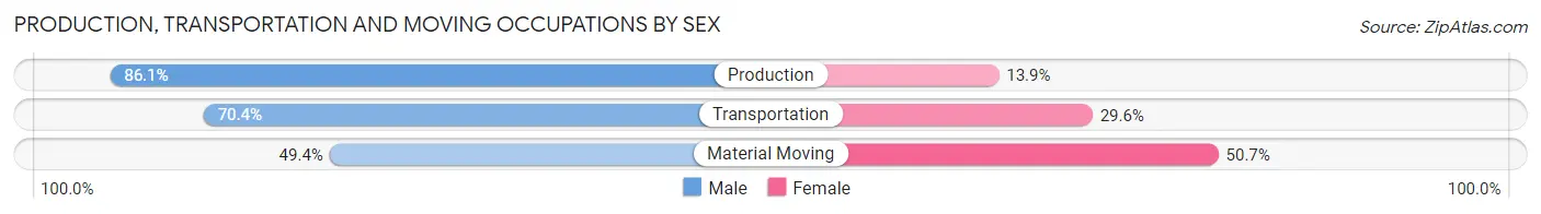 Production, Transportation and Moving Occupations by Sex in Woodruff