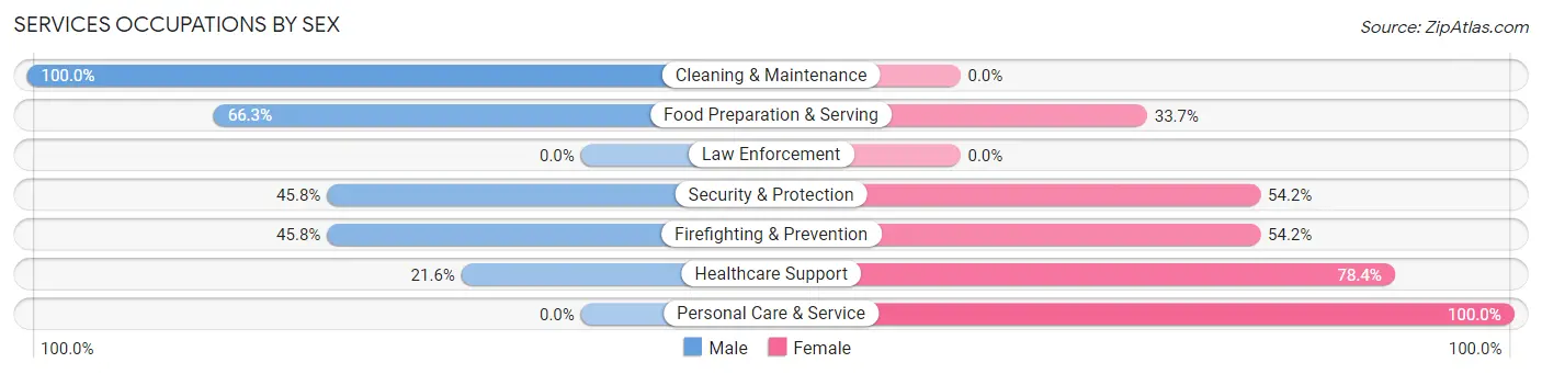 Services Occupations by Sex in Woodruff