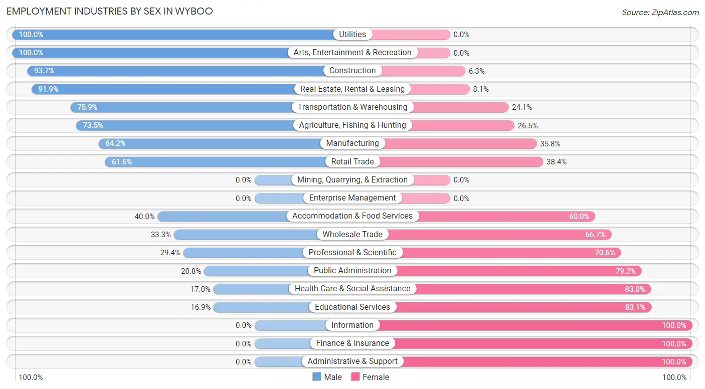 Employment Industries by Sex in Wyboo