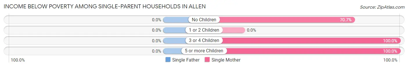 Income Below Poverty Among Single-Parent Households in Allen