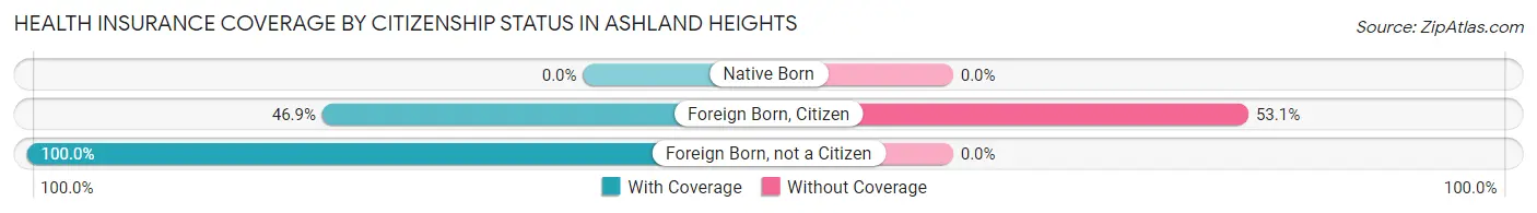 Health Insurance Coverage by Citizenship Status in Ashland Heights