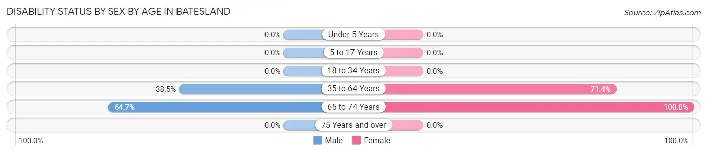 Disability Status by Sex by Age in Batesland