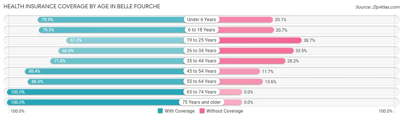 Health Insurance Coverage by Age in Belle Fourche