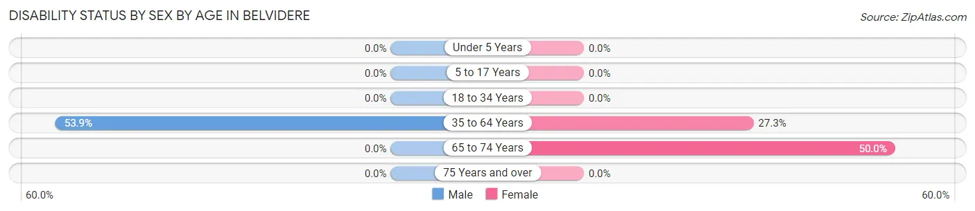 Disability Status by Sex by Age in Belvidere