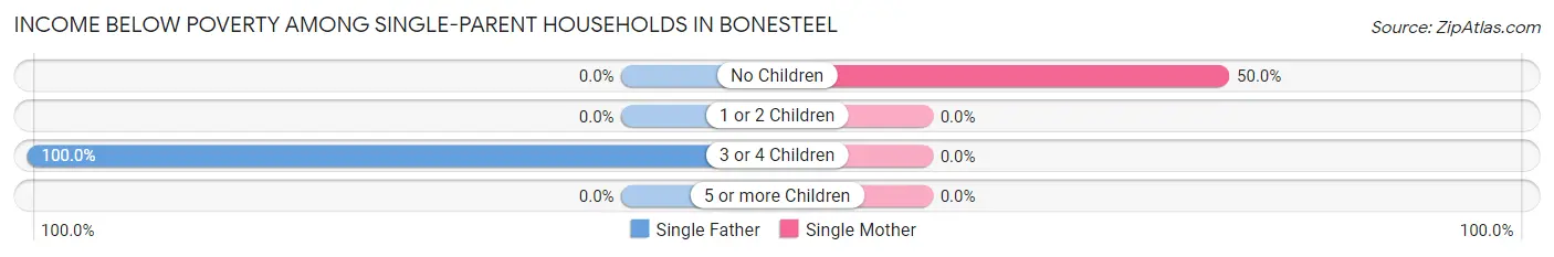 Income Below Poverty Among Single-Parent Households in Bonesteel