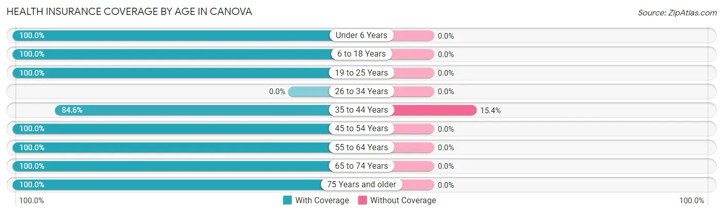 Health Insurance Coverage by Age in Canova