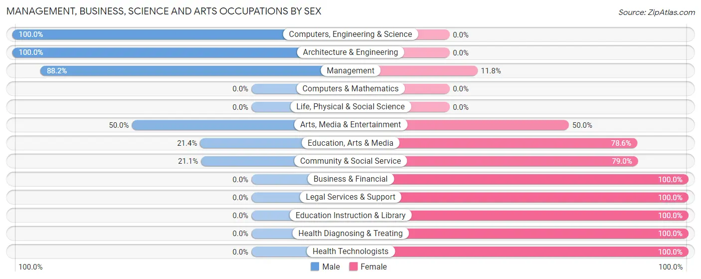 Management, Business, Science and Arts Occupations by Sex in Chancellor
