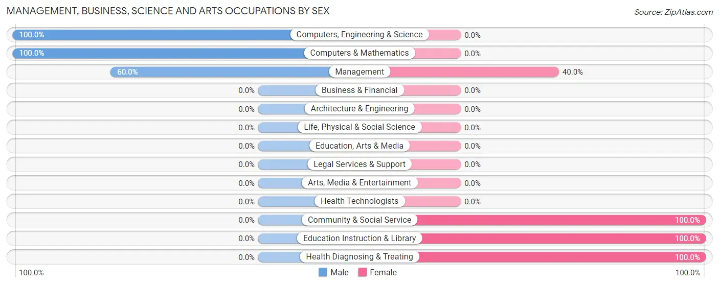 Management, Business, Science and Arts Occupations by Sex in Conde