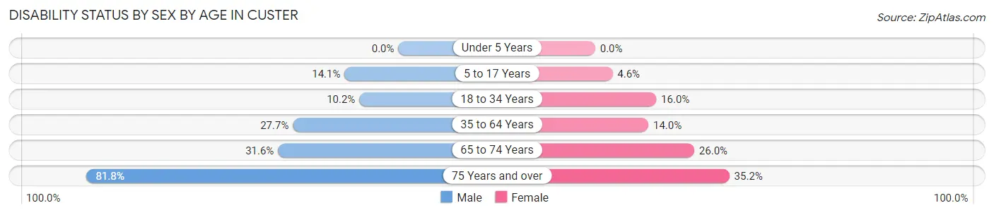 Disability Status by Sex by Age in Custer
