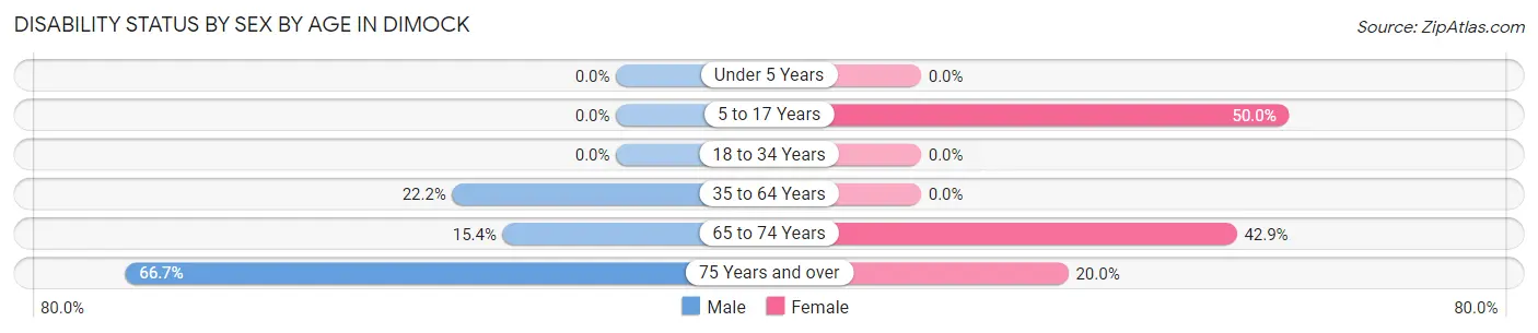 Disability Status by Sex by Age in Dimock
