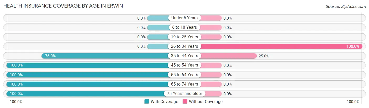 Health Insurance Coverage by Age in Erwin