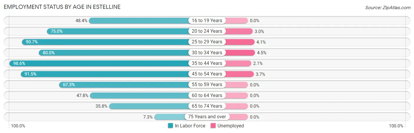 Employment Status by Age in Estelline