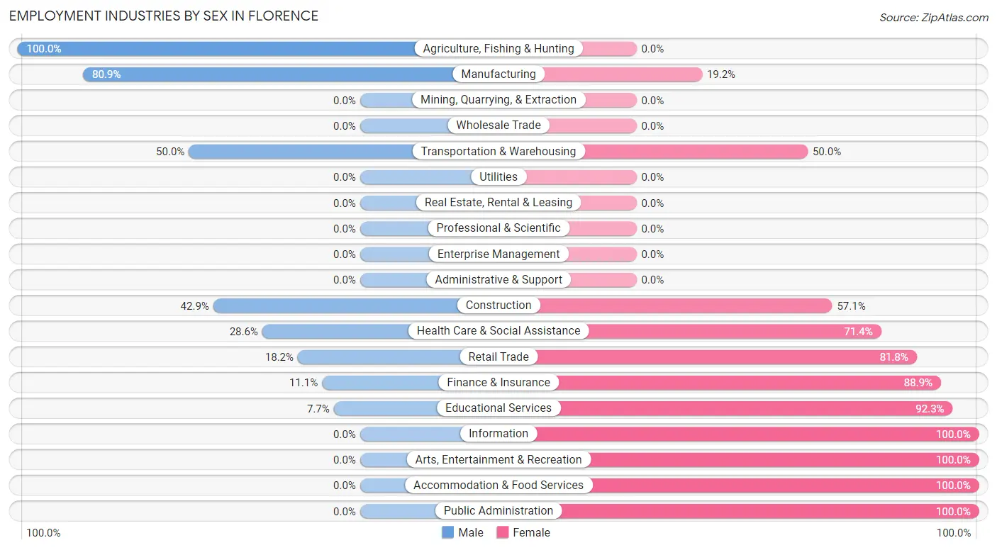 Employment Industries by Sex in Florence