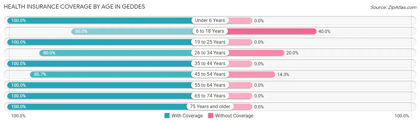Health Insurance Coverage by Age in Geddes