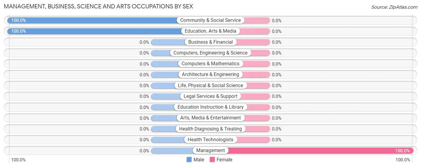 Management, Business, Science and Arts Occupations by Sex in Golden View Colony