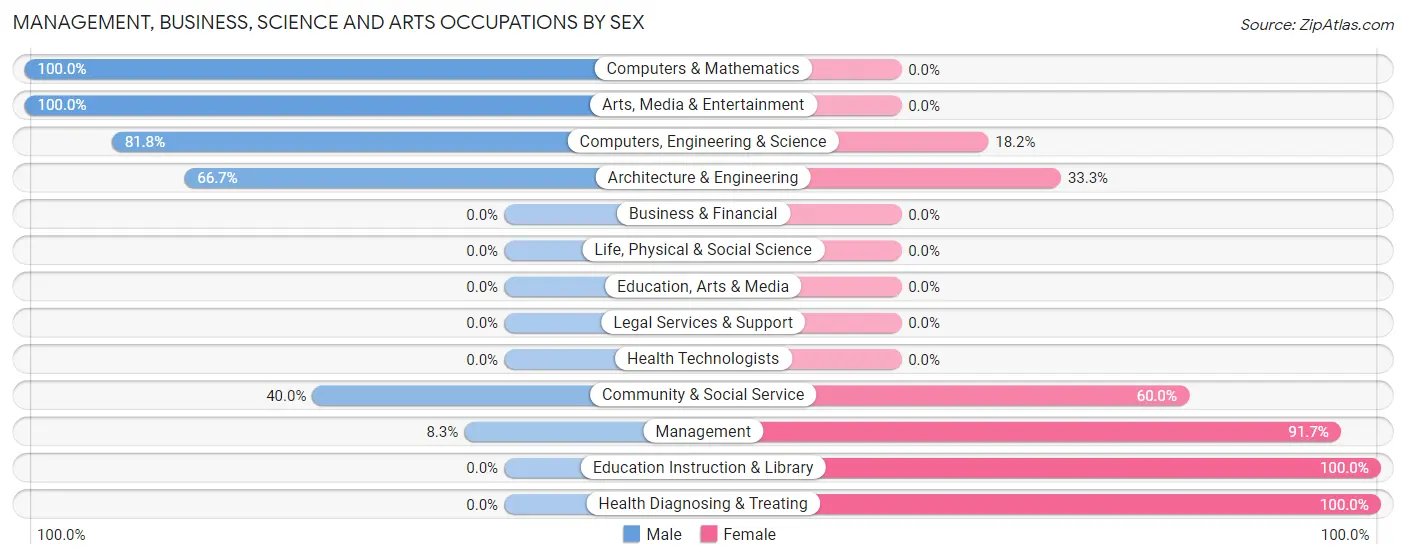 Management, Business, Science and Arts Occupations by Sex in Hudson