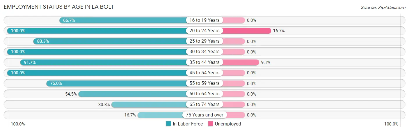 Employment Status by Age in La Bolt