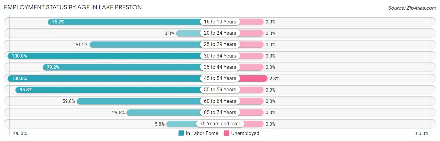 Employment Status by Age in Lake Preston