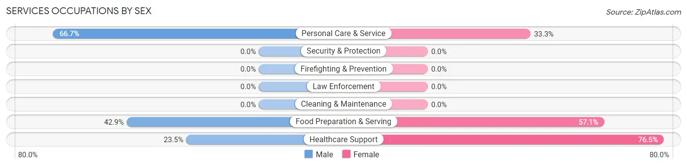 Services Occupations by Sex in Lake Preston