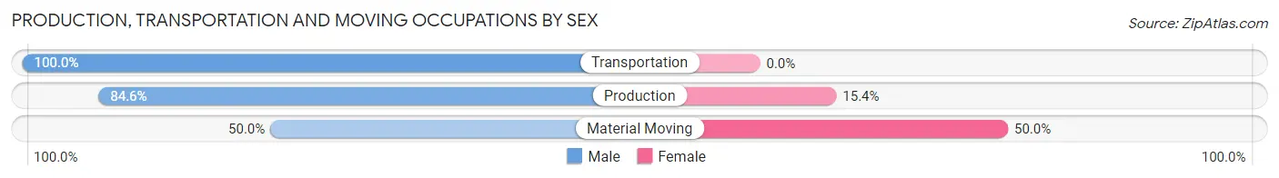 Production, Transportation and Moving Occupations by Sex in Lesterville