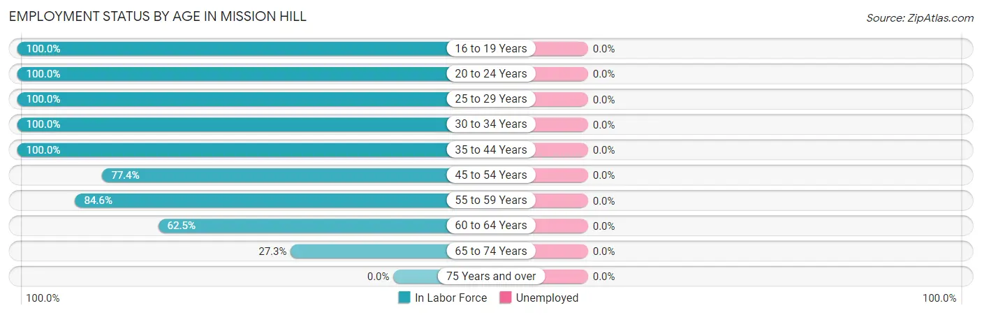 Employment Status by Age in Mission Hill