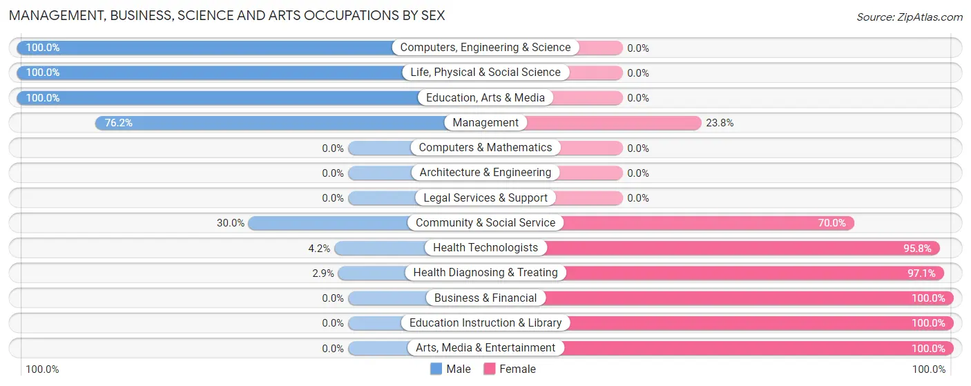 Management, Business, Science and Arts Occupations by Sex in Murdo
