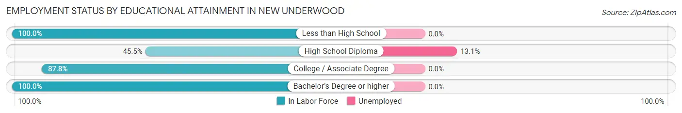 Employment Status by Educational Attainment in New Underwood