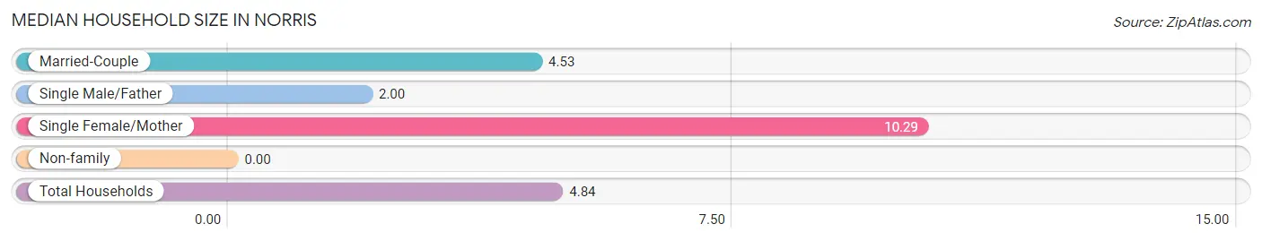 Median Household Size in Norris