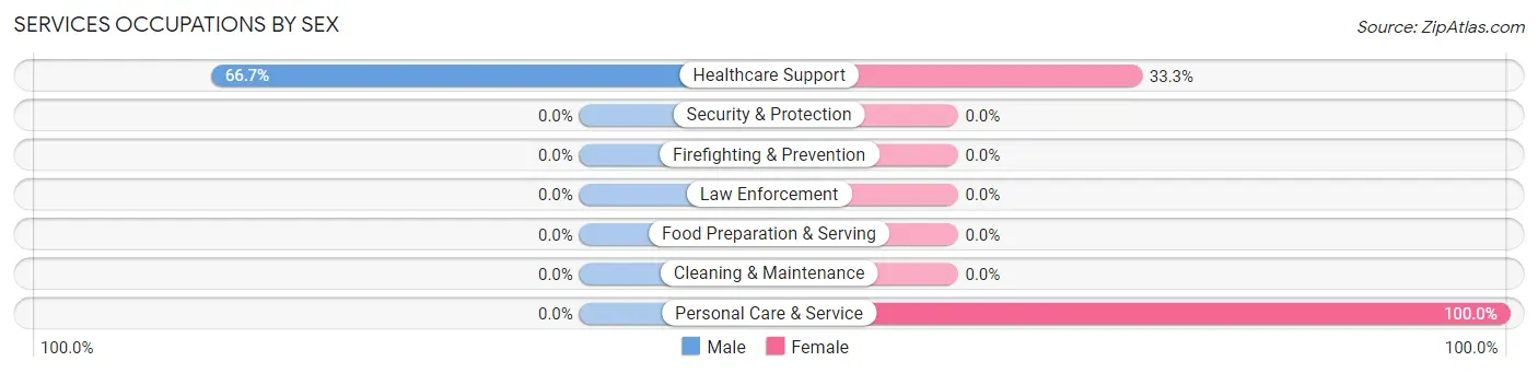 Services Occupations by Sex in Oldham
