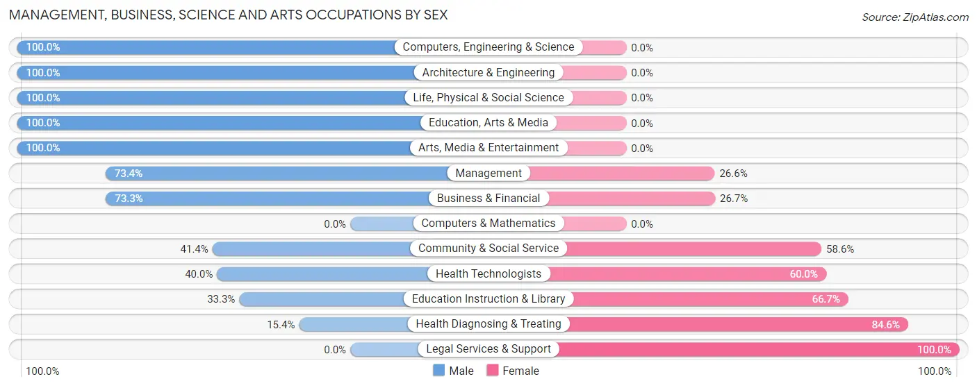 Management, Business, Science and Arts Occupations by Sex in Onida