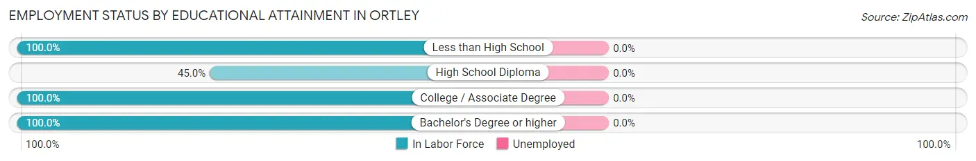 Employment Status by Educational Attainment in Ortley