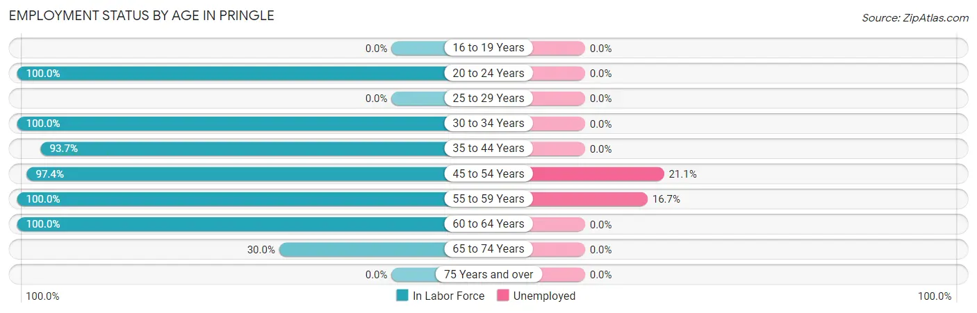 Employment Status by Age in Pringle