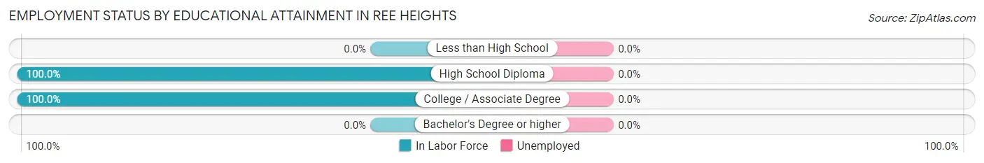 Employment Status by Educational Attainment in Ree Heights