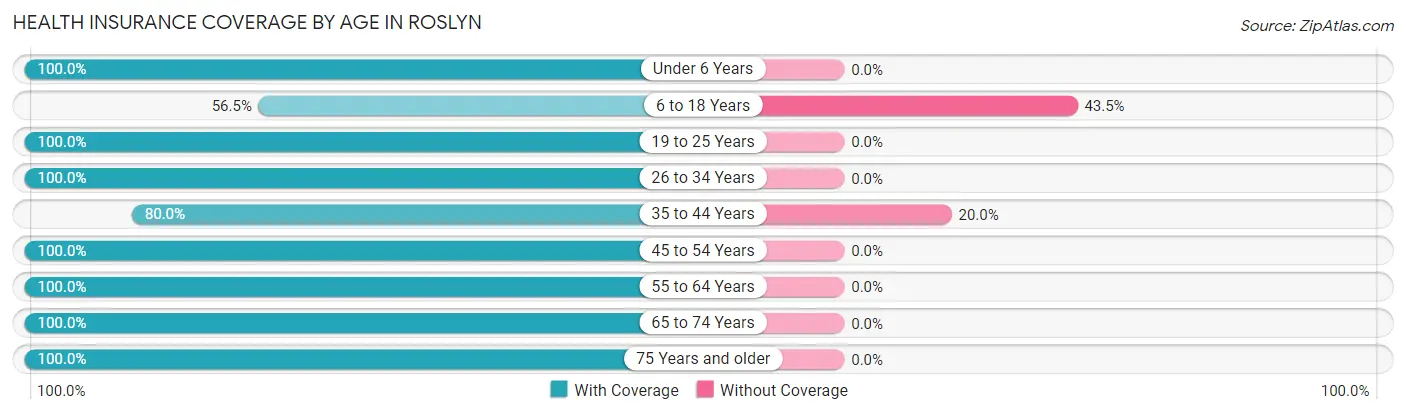 Health Insurance Coverage by Age in Roslyn