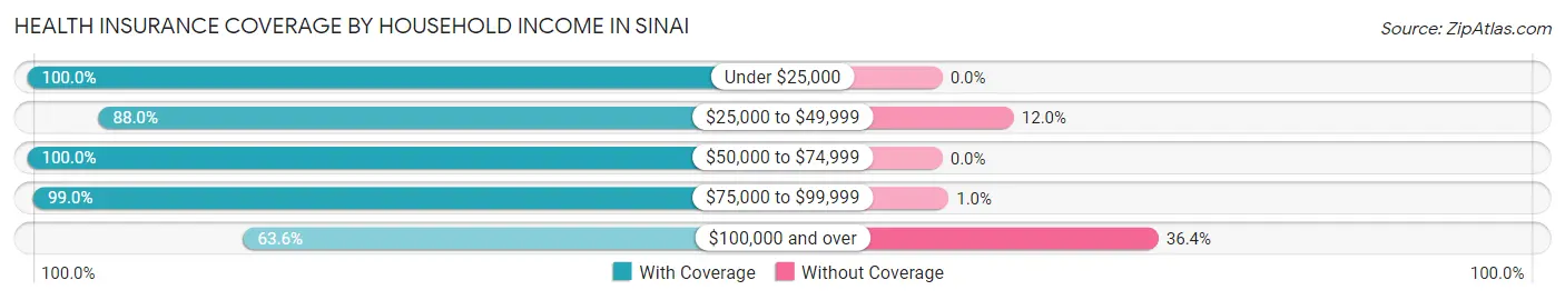 Health Insurance Coverage by Household Income in Sinai