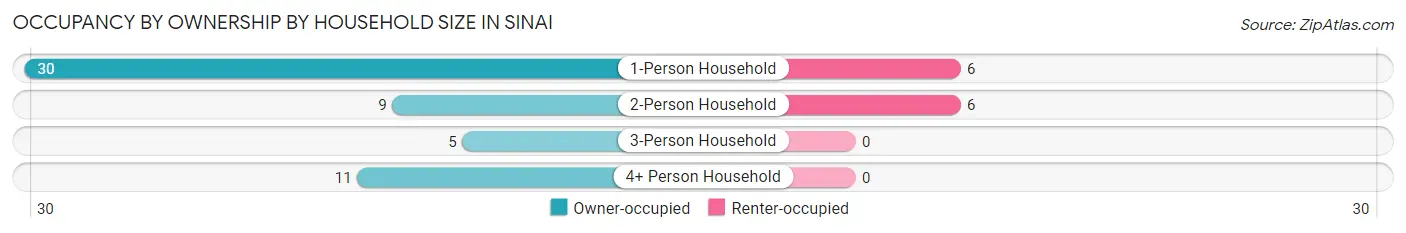 Occupancy by Ownership by Household Size in Sinai