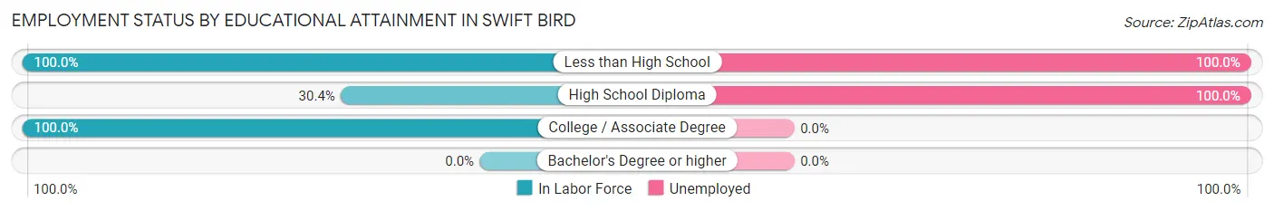 Employment Status by Educational Attainment in Swift Bird