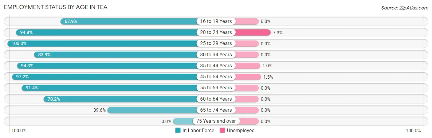 Employment Status by Age in Tea