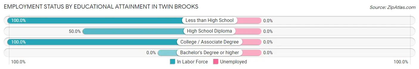 Employment Status by Educational Attainment in Twin Brooks