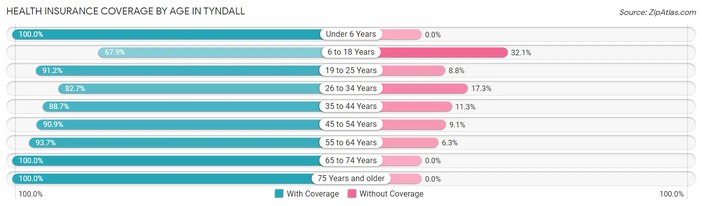 Health Insurance Coverage by Age in Tyndall