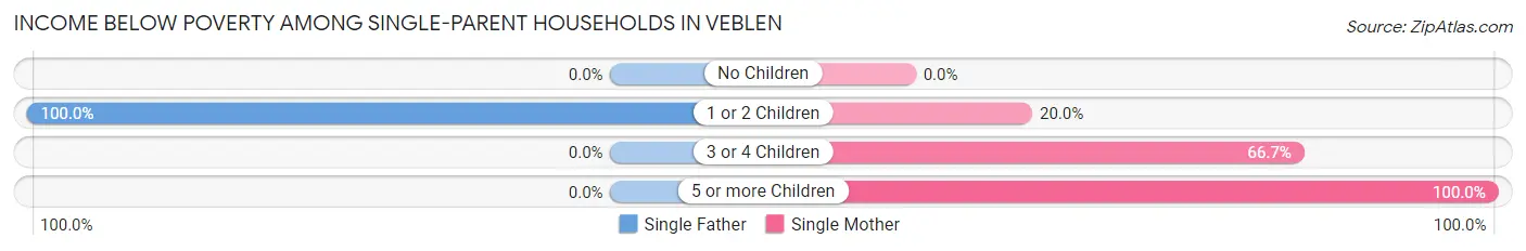 Income Below Poverty Among Single-Parent Households in Veblen