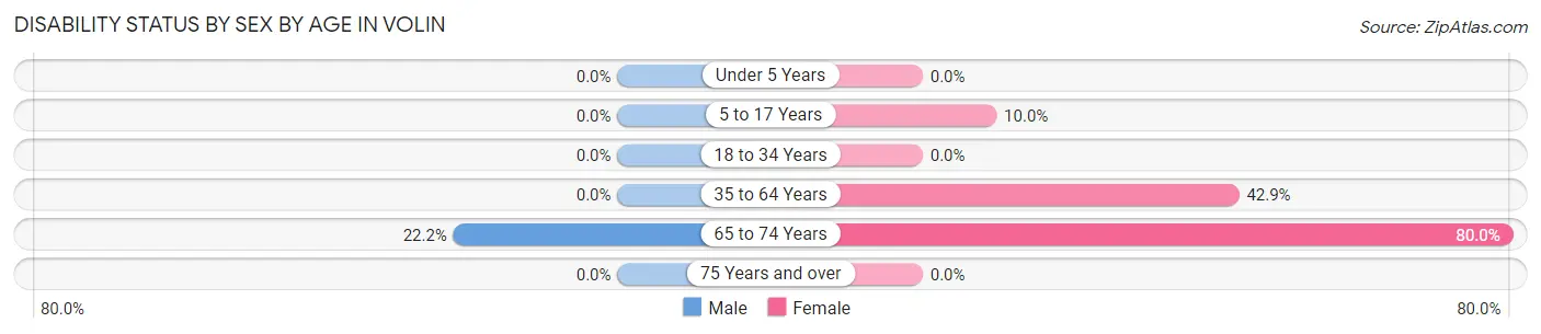 Disability Status by Sex by Age in Volin