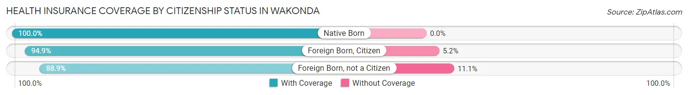 Health Insurance Coverage by Citizenship Status in Wakonda