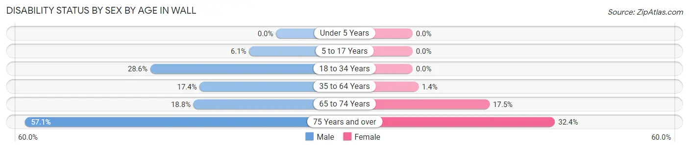 Disability Status by Sex by Age in Wall