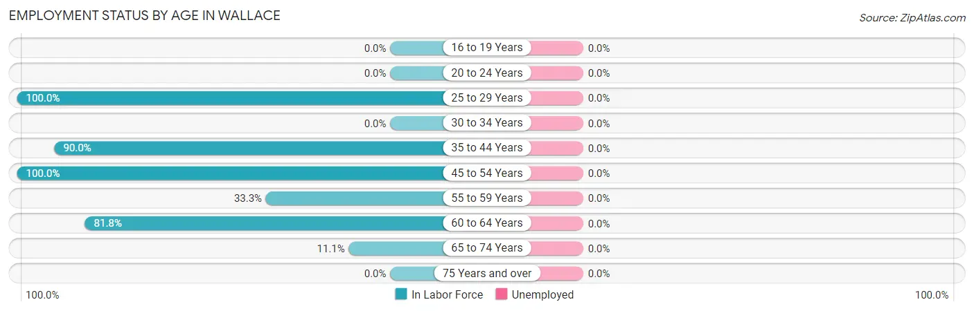 Employment Status by Age in Wallace